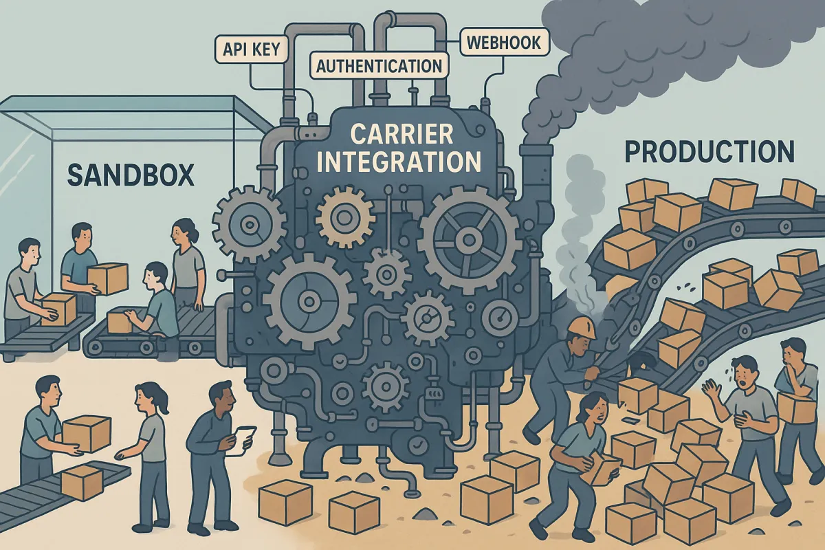 Webhook Authentication Failures in Carrier Integrations: Why 72% Fail After Sandbox Success and How European Shippers Can Build Production-Ready Systems in 2025